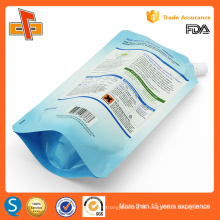 OEM wholesale plastic aluminum foil stand up pouch with spout for softener 500ml